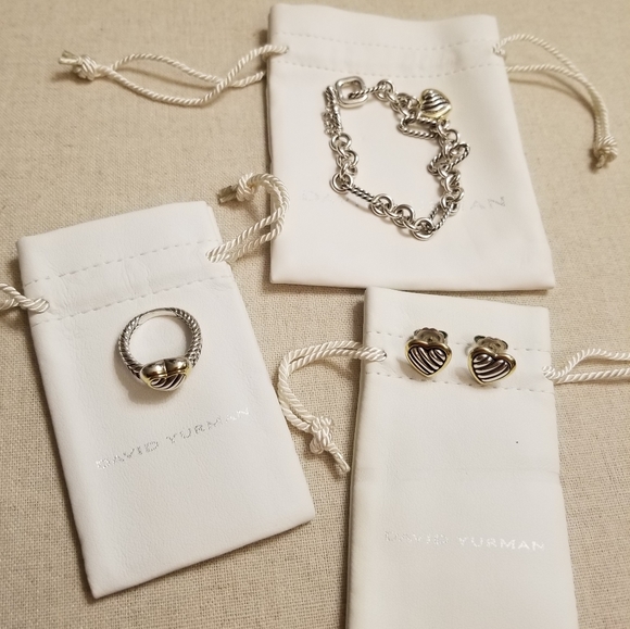 DAVID YURMAN Two-Tone Cable Heart Set - Picture 7 of 7